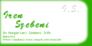 iren szebeni business card
