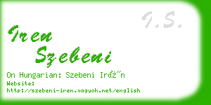 iren szebeni business card